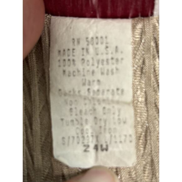 Vintage Joanna Women’s Plus Size 24W Short Sleeve Knit Blouse Textured Champagne - Picture 5 of 7